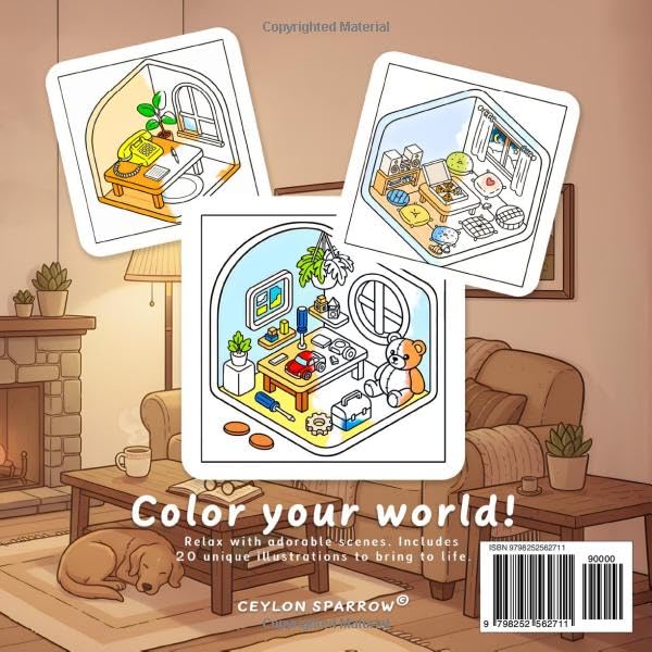 Retro Comfort & Happy Colors: Cute Retro Rooms and Cozy Spaces, Toys and Easy Bold Designs for Relaxation (Cozy Coloring Books Ceylon Sparrow) image 3