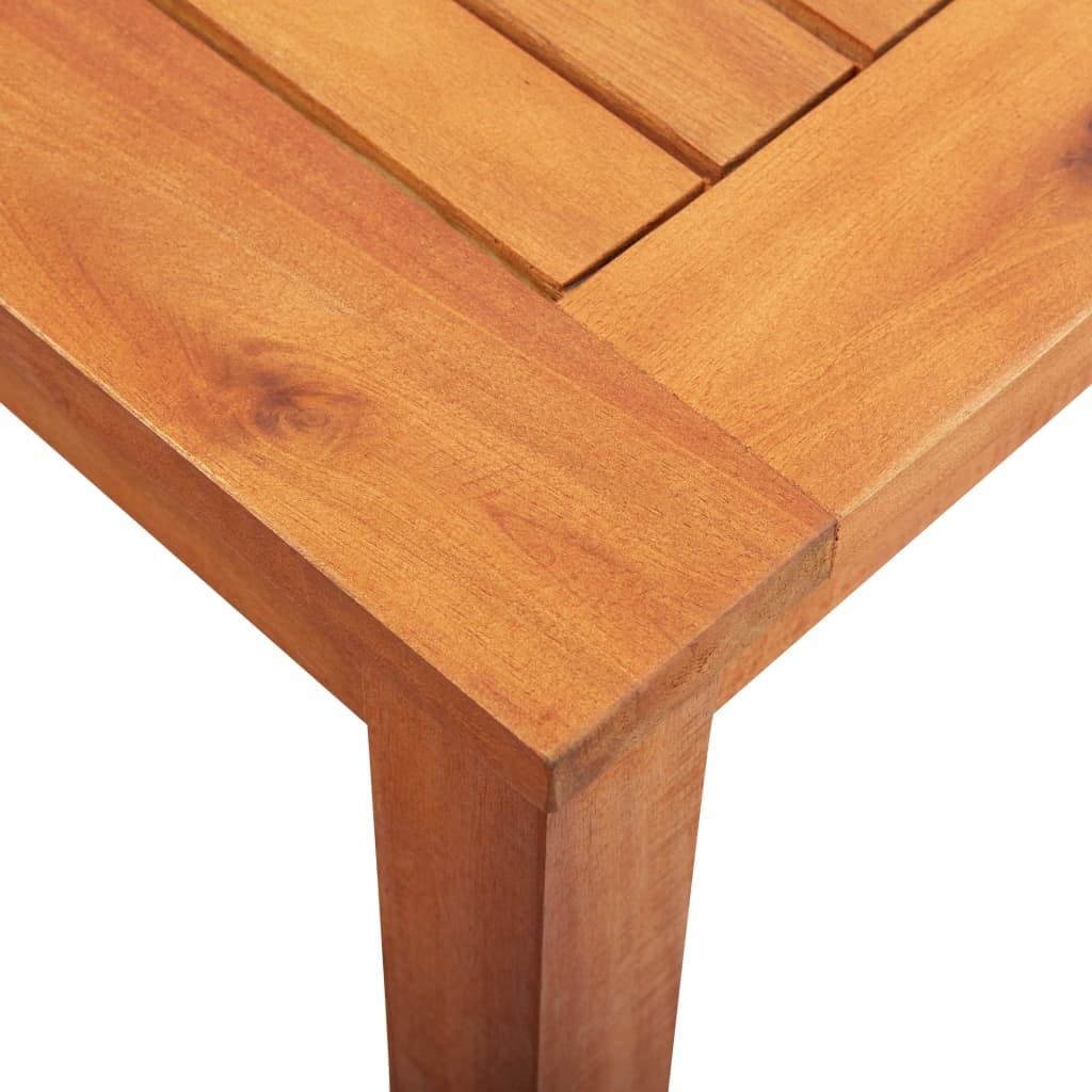 Juego de muebles de jardín (7 piezas, madera de acacia, 215 x 90 cm, con cojines de color crema, resistente a la intemperie, para terraza, balcón o jardín de invierno)