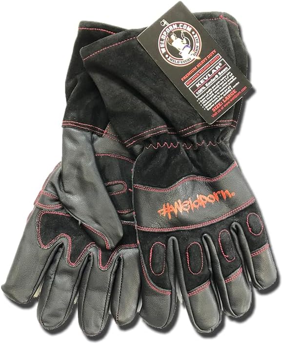 WELDPORN HEAVY DUTY PREMIUM MIG/STICK GLOVES – BLACK ON BLACK (XL)