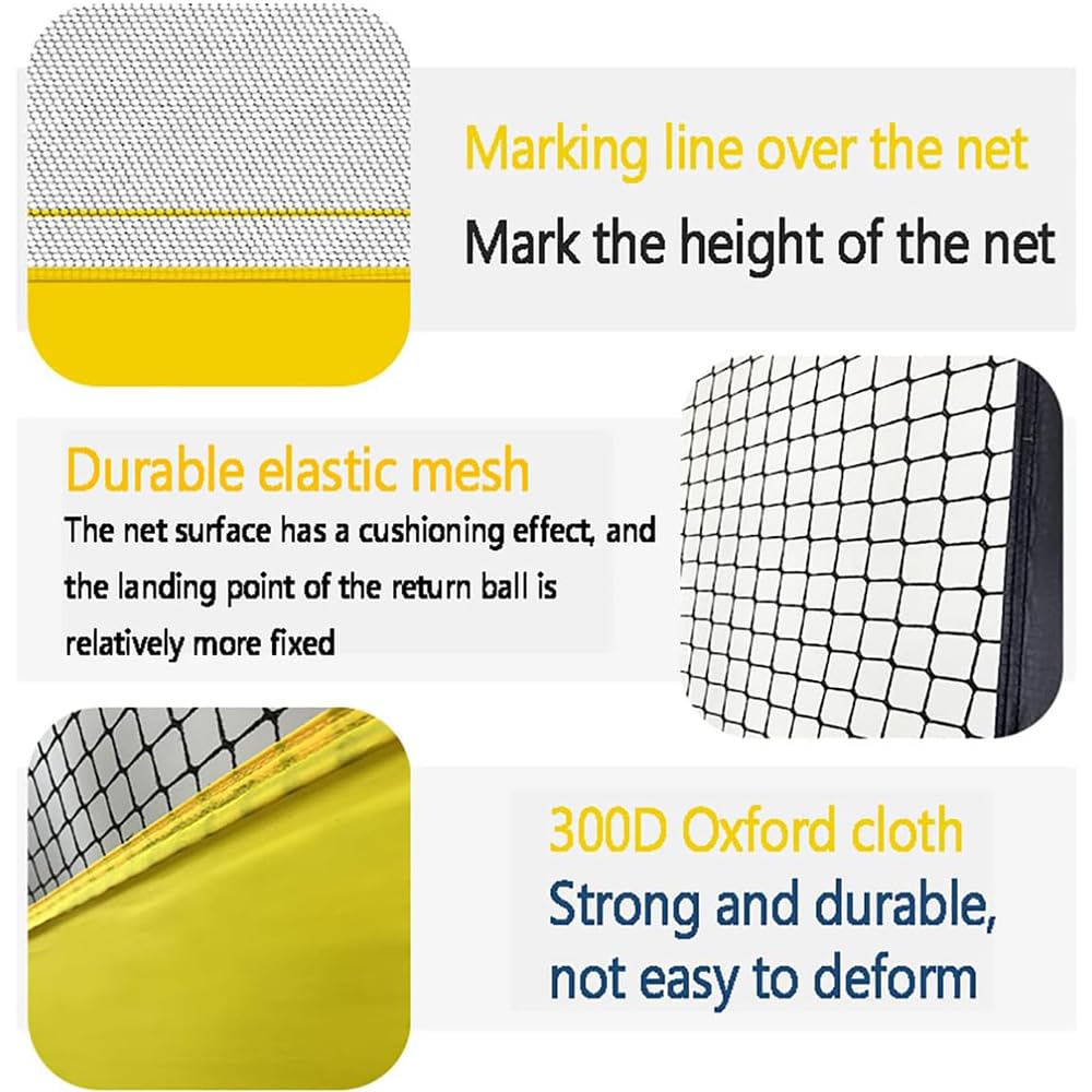 Tragbarer Tennisrebounder Net & Practice Wall 3.6x1,8m für Innen-/Outdoor -Training, Grundkämpfer, Rebound -Training