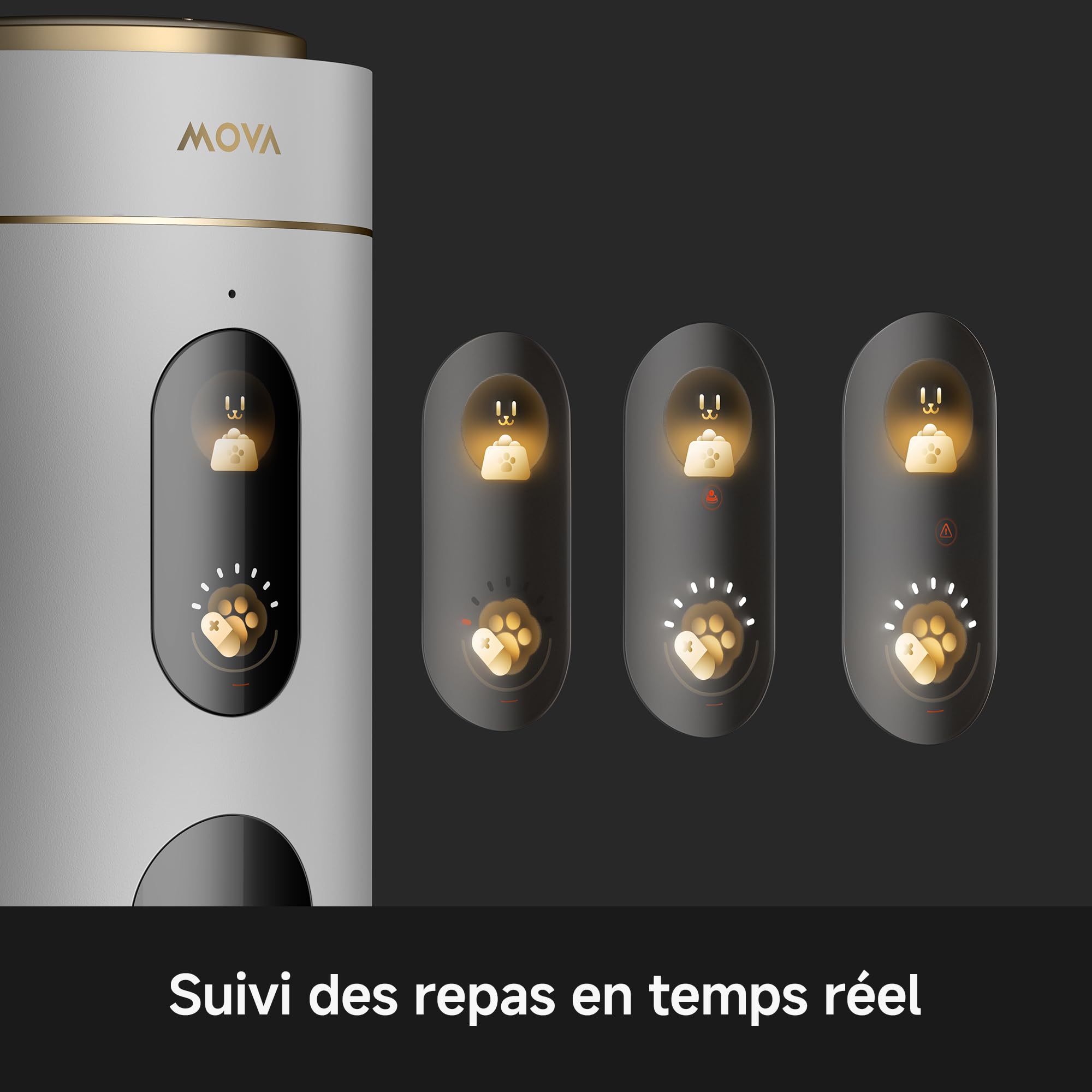 MOVA NutriPal 10 Ultra Distributeur Automatique pour Animaux, 4 Modes | compartiment 7 jours, caméra HD 1080p, écran 4,2″, capacité 4 L jusqu’à 20+ jours, croquettes jusqu’à 12 mm