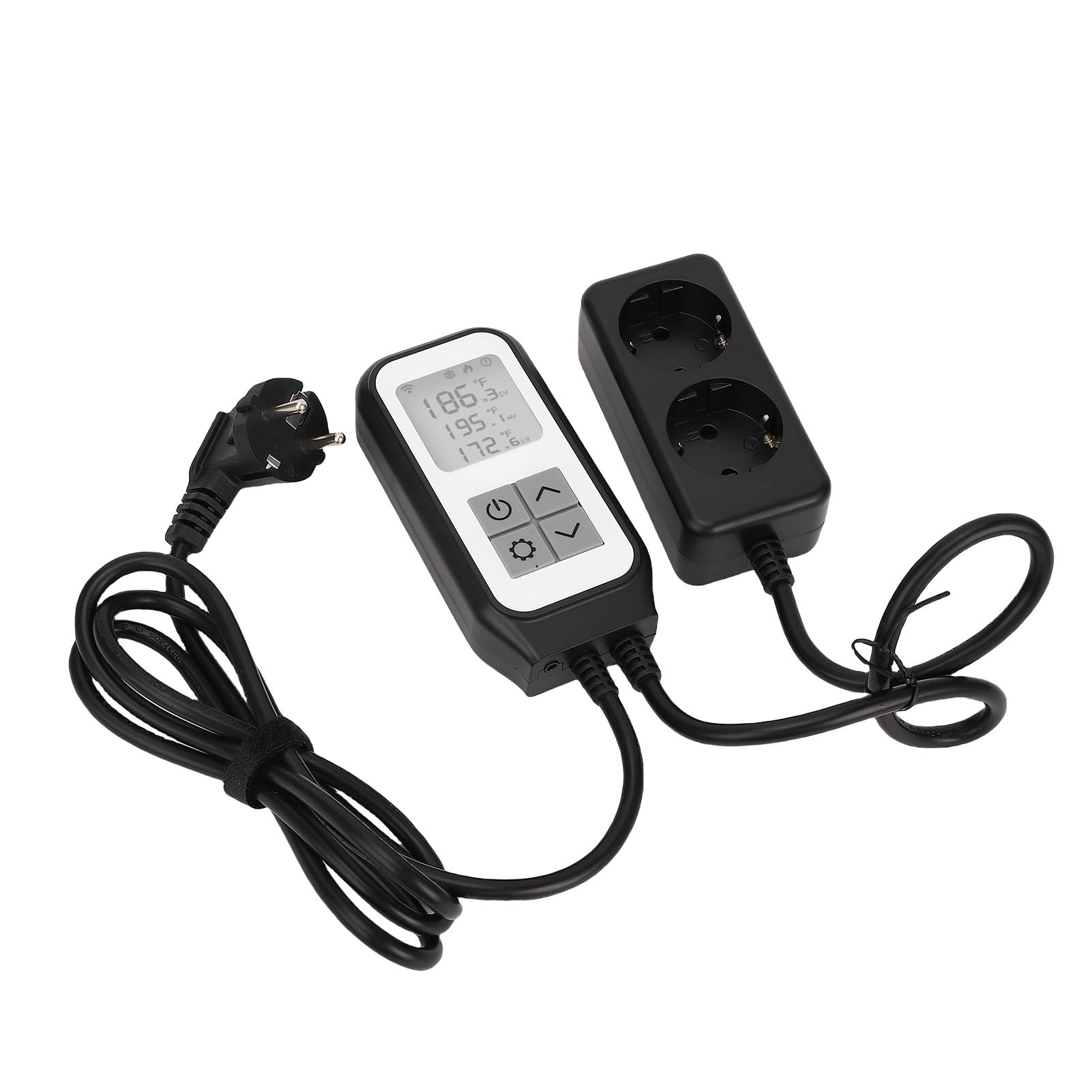 Topiky Presa Termostato WiFi Regolatore Digitale della Temperatura per Serra dell'acquario, Supporto Telecomando Smart APP con Sonda Impermeabile, Presa Timer Smart Plug 10A 1250W, (Spina europea