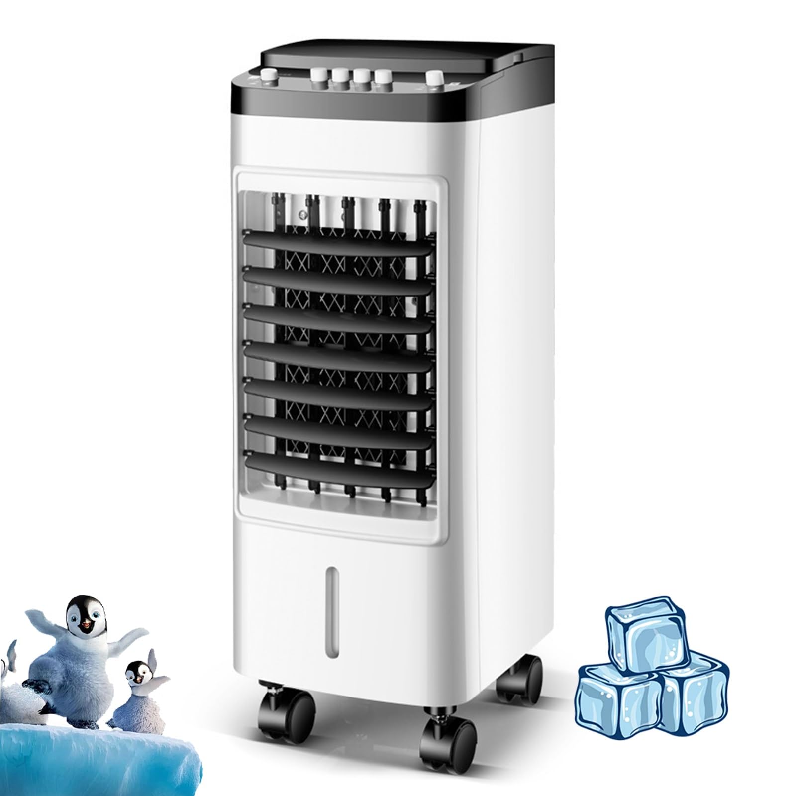 JKJZSALJ Evaporative Air Cooler,2 Ice Boxes,Auto Oscillation,3 Speeds,Cooling Fan For Outdoor,Office,Home