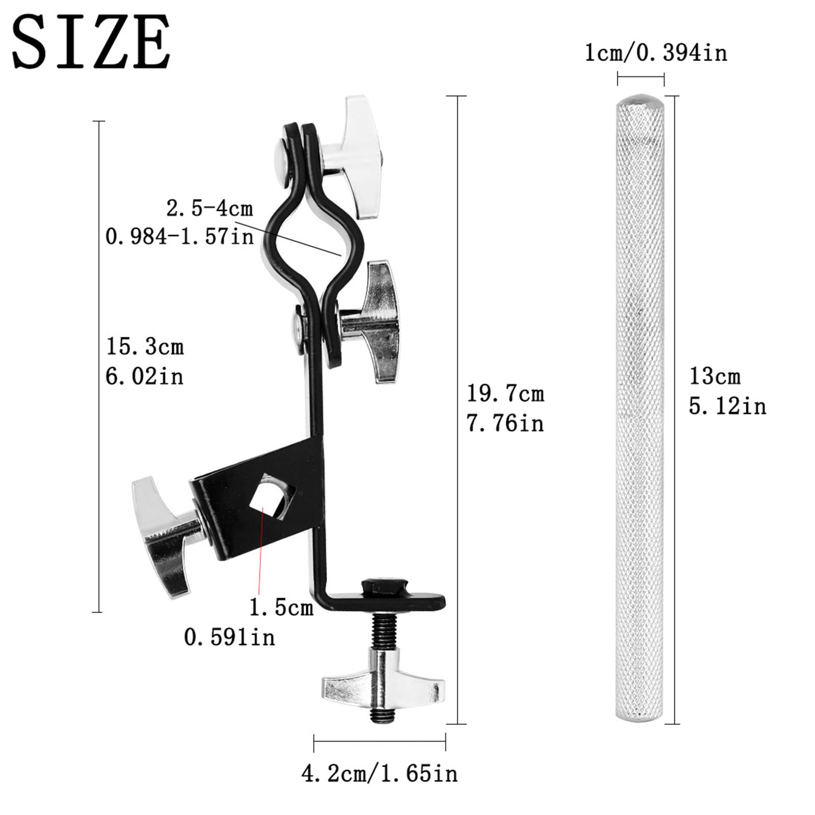 Cowbell Stand Extension Clip Verstellbare Metall Cowbell Clamp Drum Tamburin Clip Percussion Instrument