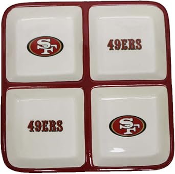 The Memory Company Officially Licensed NFL 4 Section Square Tray Perfect for Game Day & Collectibles