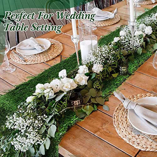 KAHEIGN Artificial Grass Table Runner, 36CM x 122CM Faux Grass Table Cloth Easter Fake Grass Tabletop Mat for Football Theme Wedding Birthday Banquet Garden Party Decoration - Image 6
