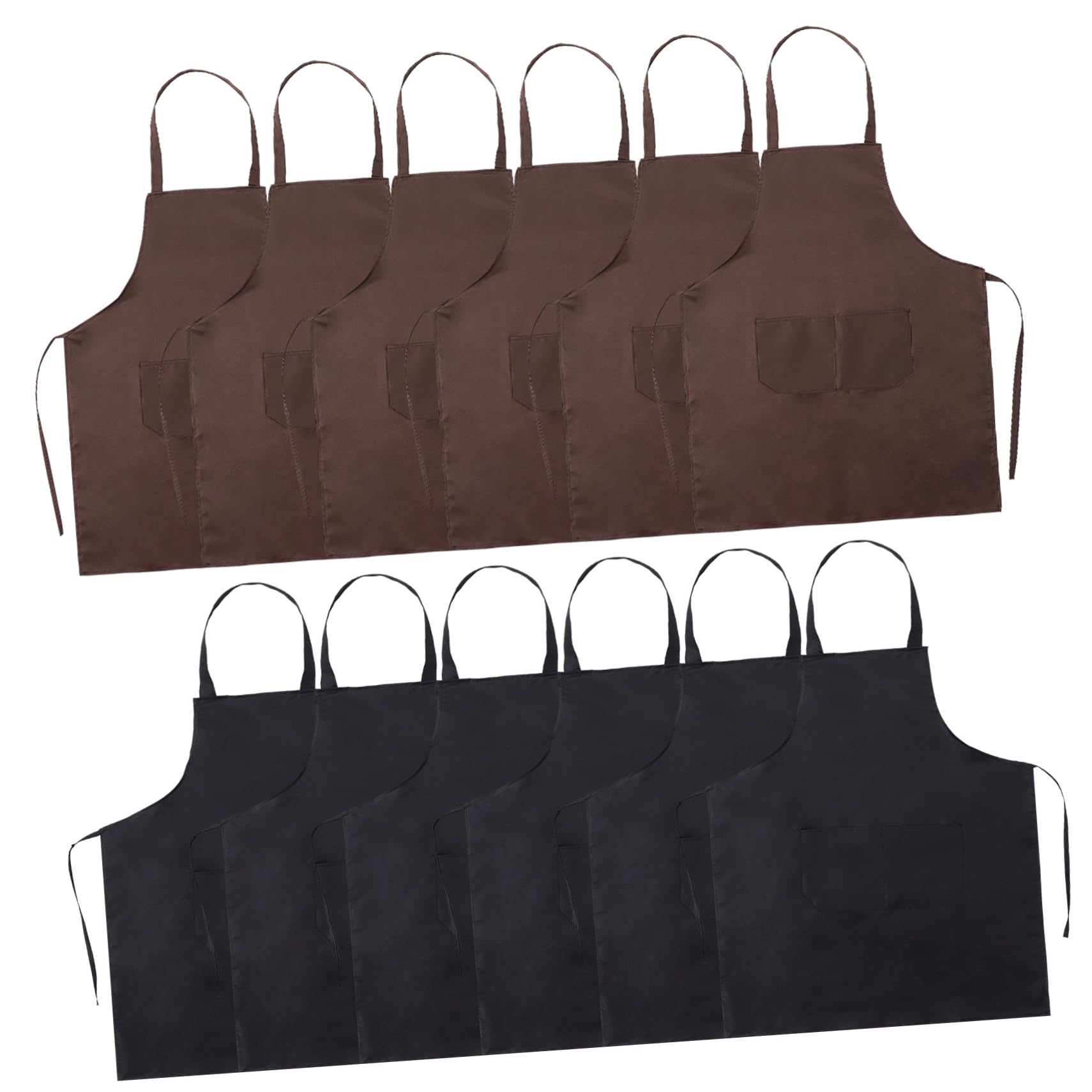 ERINGOGO 12 Piezas Delantales de Cocina Unisex con Bolsillo Frontal Protectores Ligeros para Adultos Aptos para Jardinería y Pintura