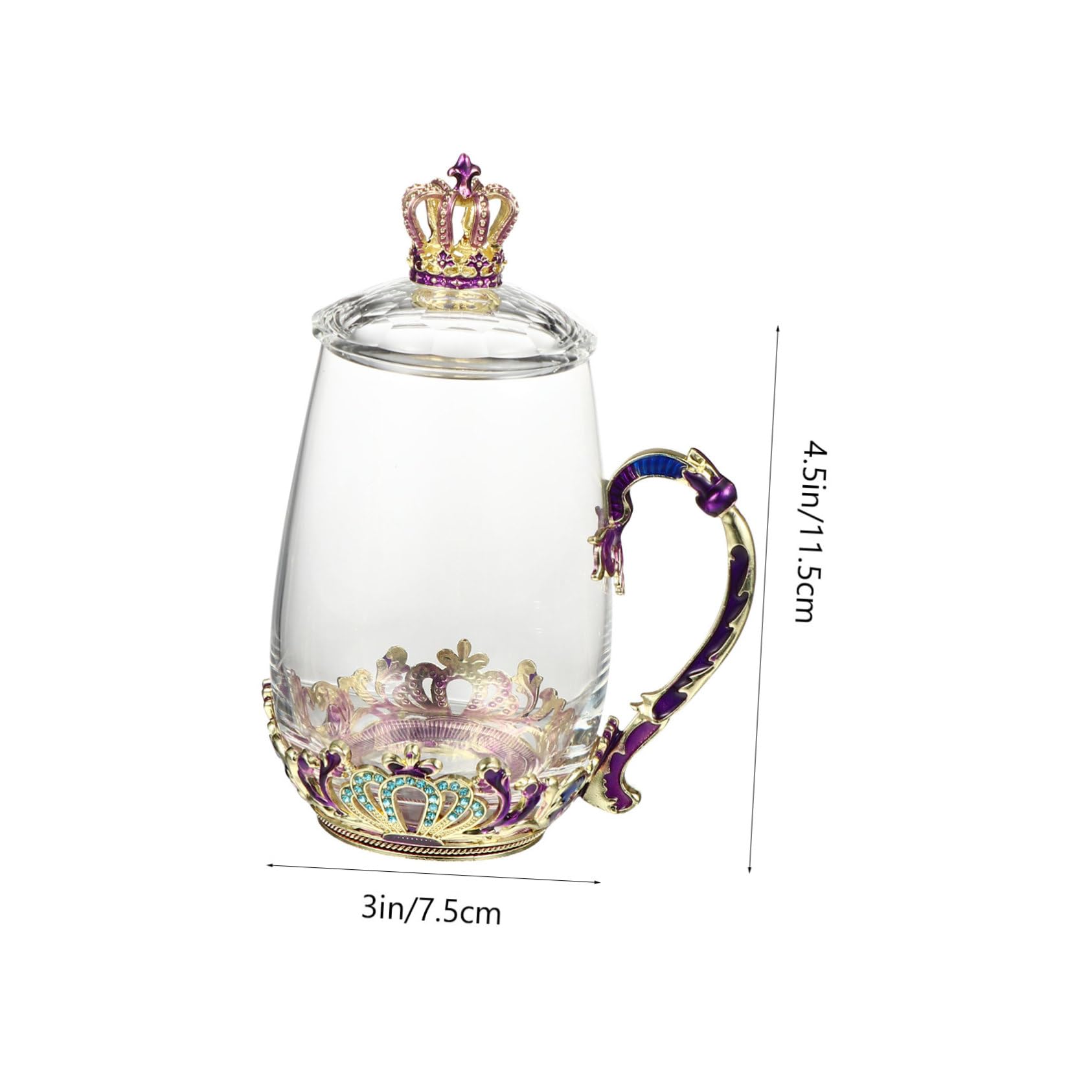 Cabilock 1 Satz Blumenteetasse Aus Emaille Neuartige Kaffeetassen Emaille Ausgefallene Teetassen -blumen-teebecher Klare Kaffeetasse Frau Becher Trinken Europäischer Stil Glas