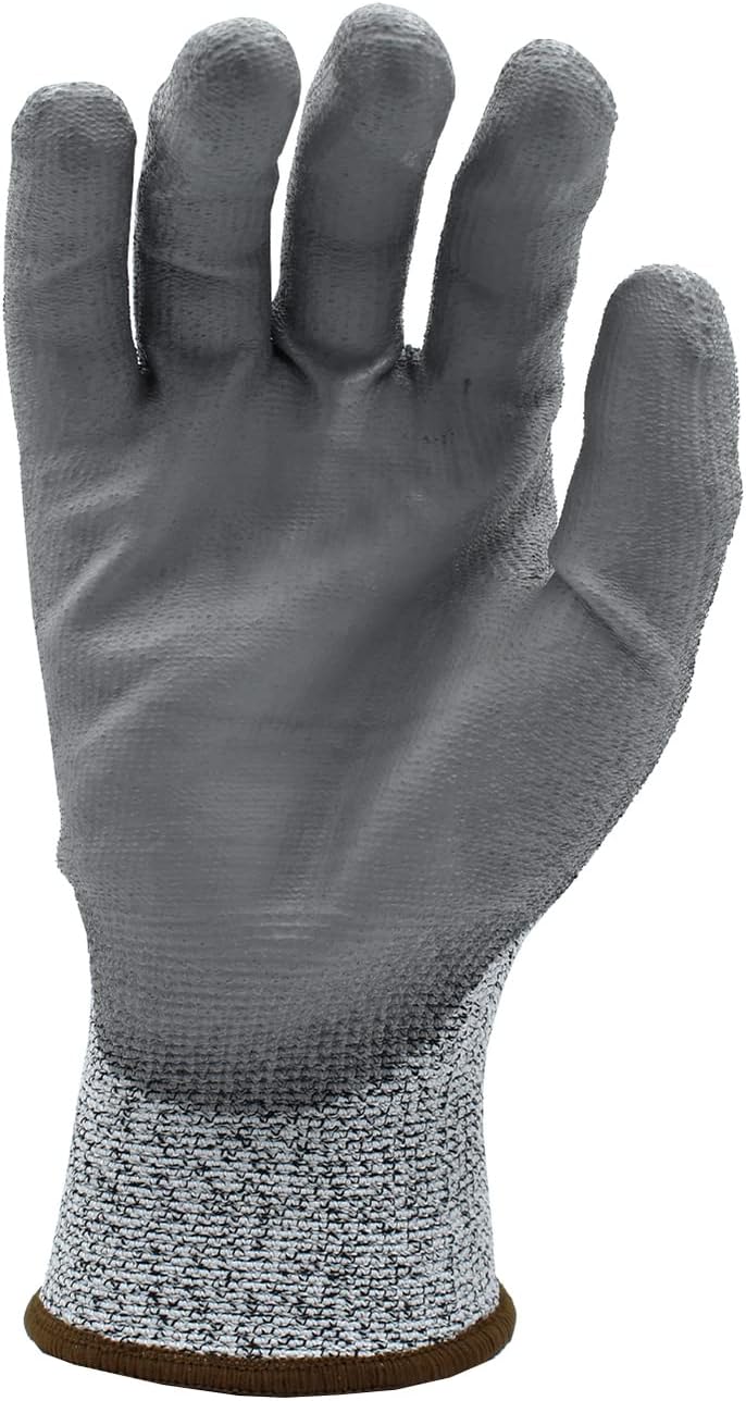 Cordova 3711G Valor Salt & Pepper 13-Gauge HPPE Shell Gloves, Gray Polyurethane Palm Coating, ANSI Cut Level A2