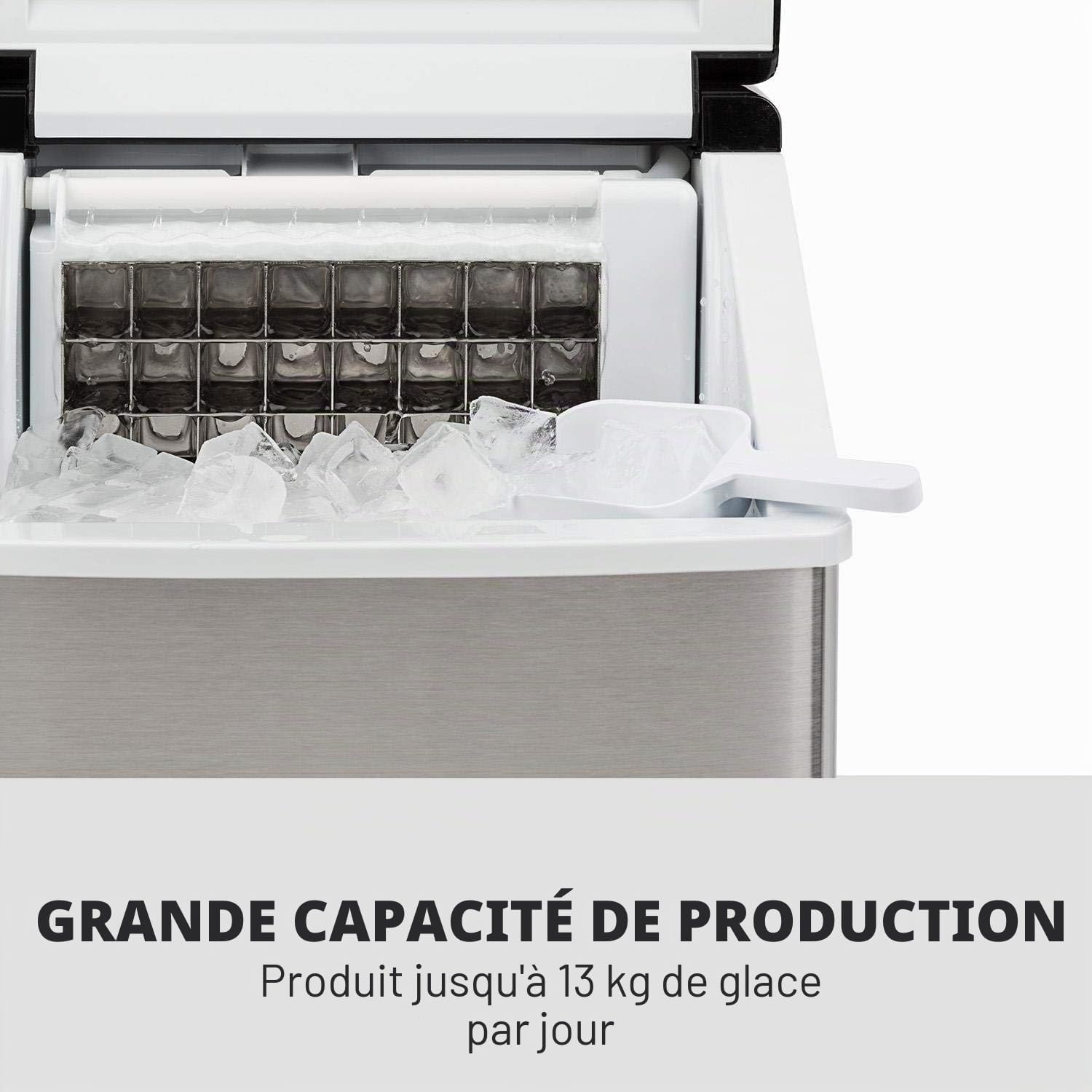 Interior view of the Klarstein Clearcube Ice Maker showing ice production