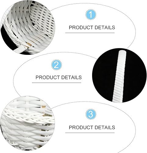 Miniatura 9 de HEMOTON 6 mini cestas tejidas de Pascua con asas, cestas de flores de ratán para niñas, mini cestas de picnic para pequeños recuerdos, artes y