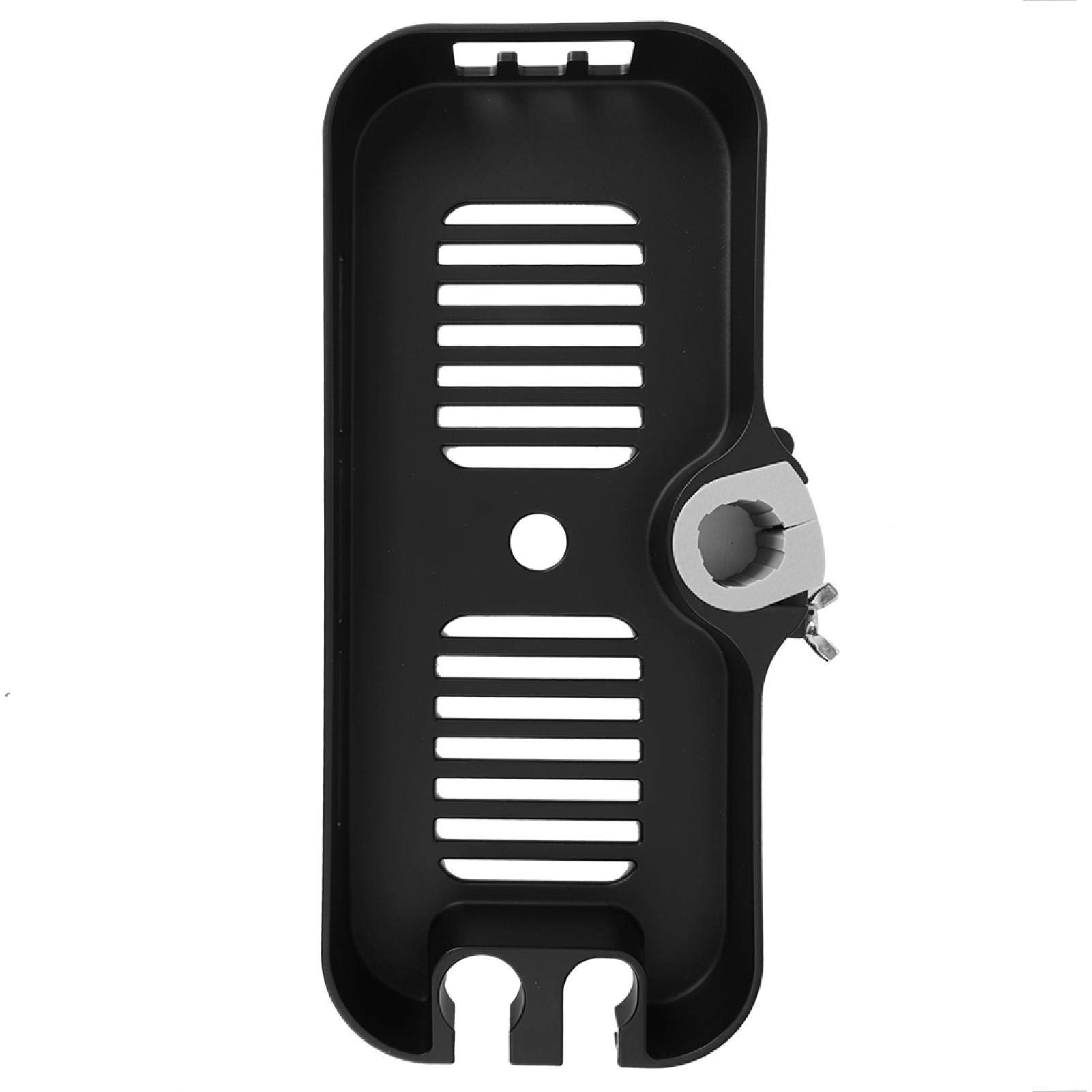 Barra de ducha negra con jabonera, estante de ducha sin taladro, estante de ducha con soporte para cabezal de ducha, accesorios de baño para una fácil instalación