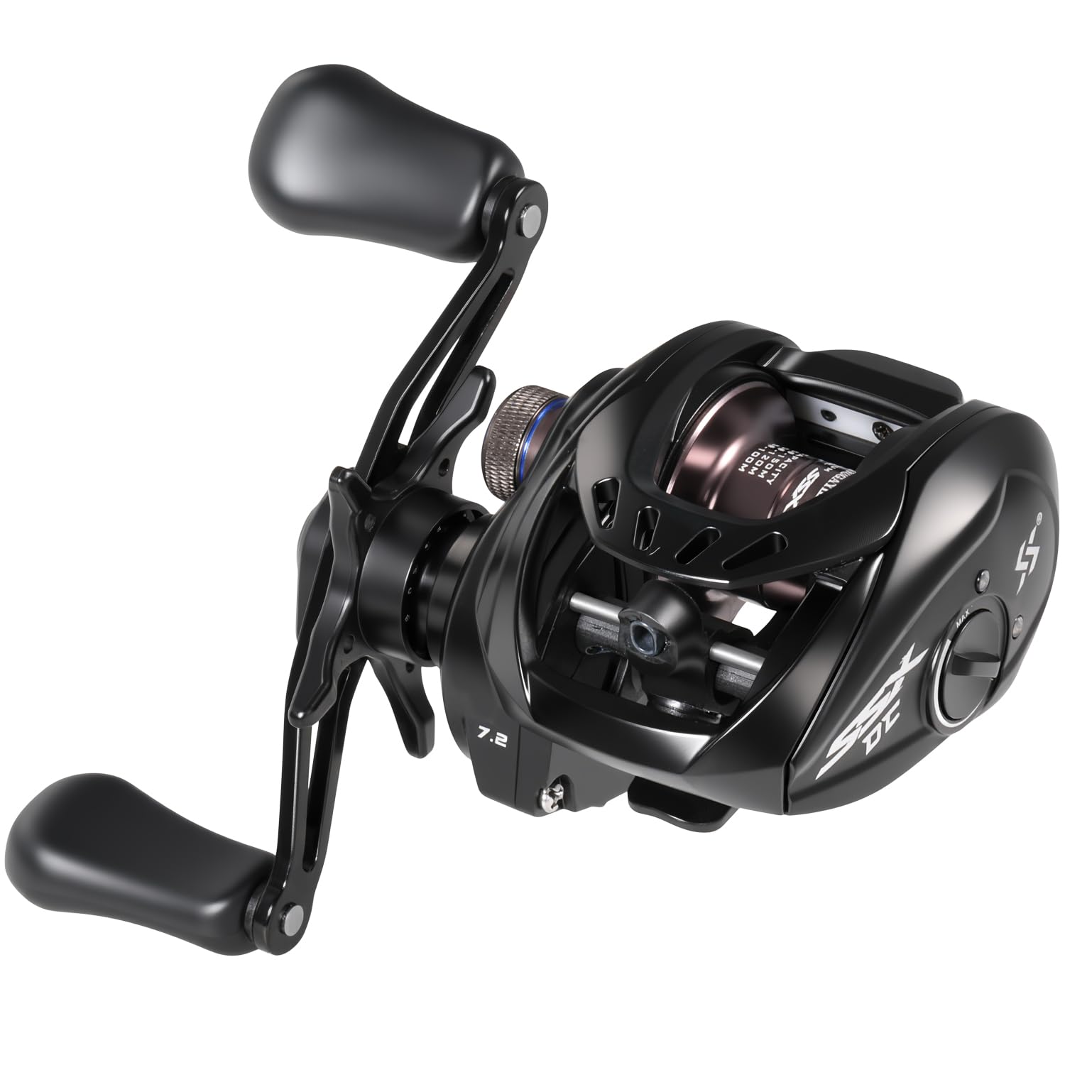 Sougayilang SSX-DC Baitcasting Reel,Digital Braking System with Microcomputer Control,Compact Aluminum Body,7.2:1 Gear Ratio, 10kg Max Drag,for Bass Fishing and Inshore-BR