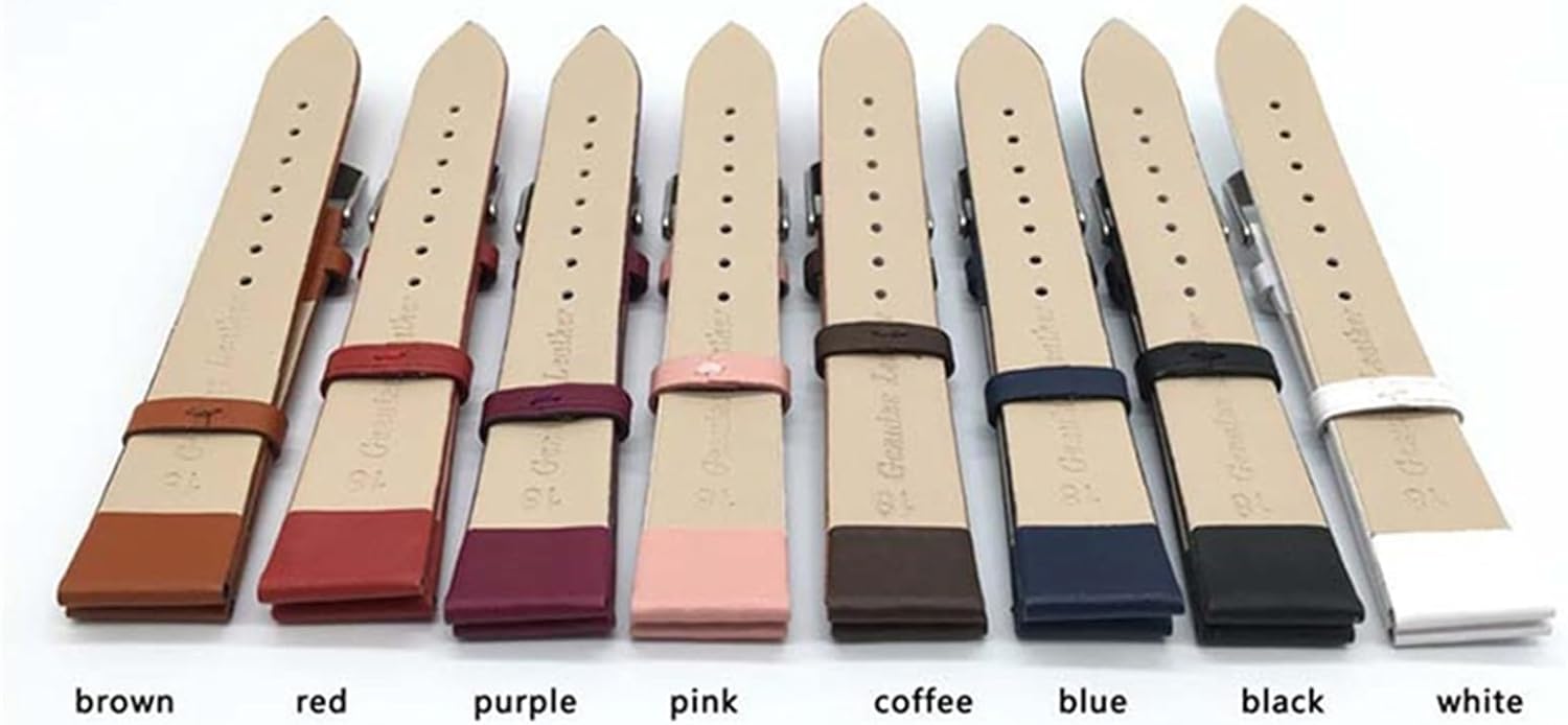 YYJzsw Genuine Leather Watchbands 12/14/16/18/20/22mm Wrist Belt Bracelet Brown Black Watch Replacement Bands Accessories