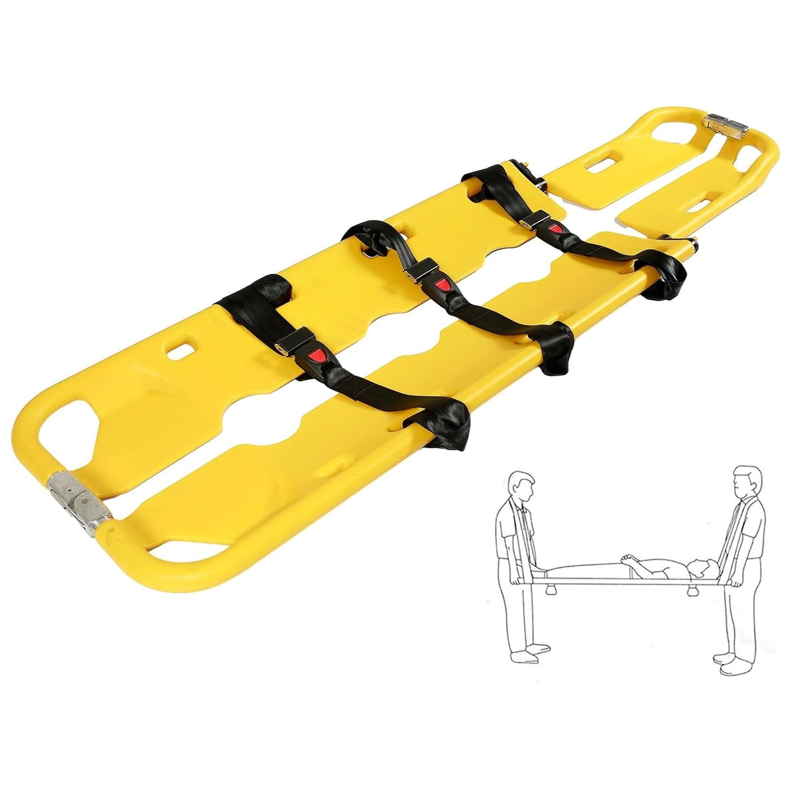 Feiphla Scoop Stretcher Emergency Spine Board,Portable Patient Transfer,Immobilisation Backboard for Emergency Medical Technician,Sports Injuries and Trauma First Aid Use