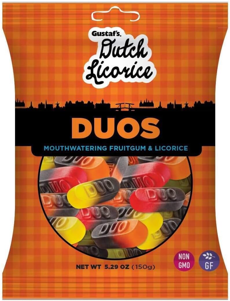 Gustaf’s Dutch Licorice Duos Gummy Candy, 5.29 oz bag