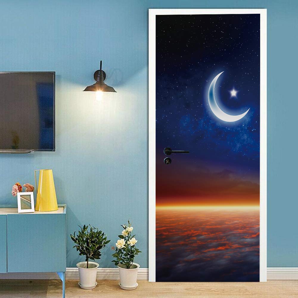 Autocollants escaliers et portes effet lune pour masquer les imperfections murales
