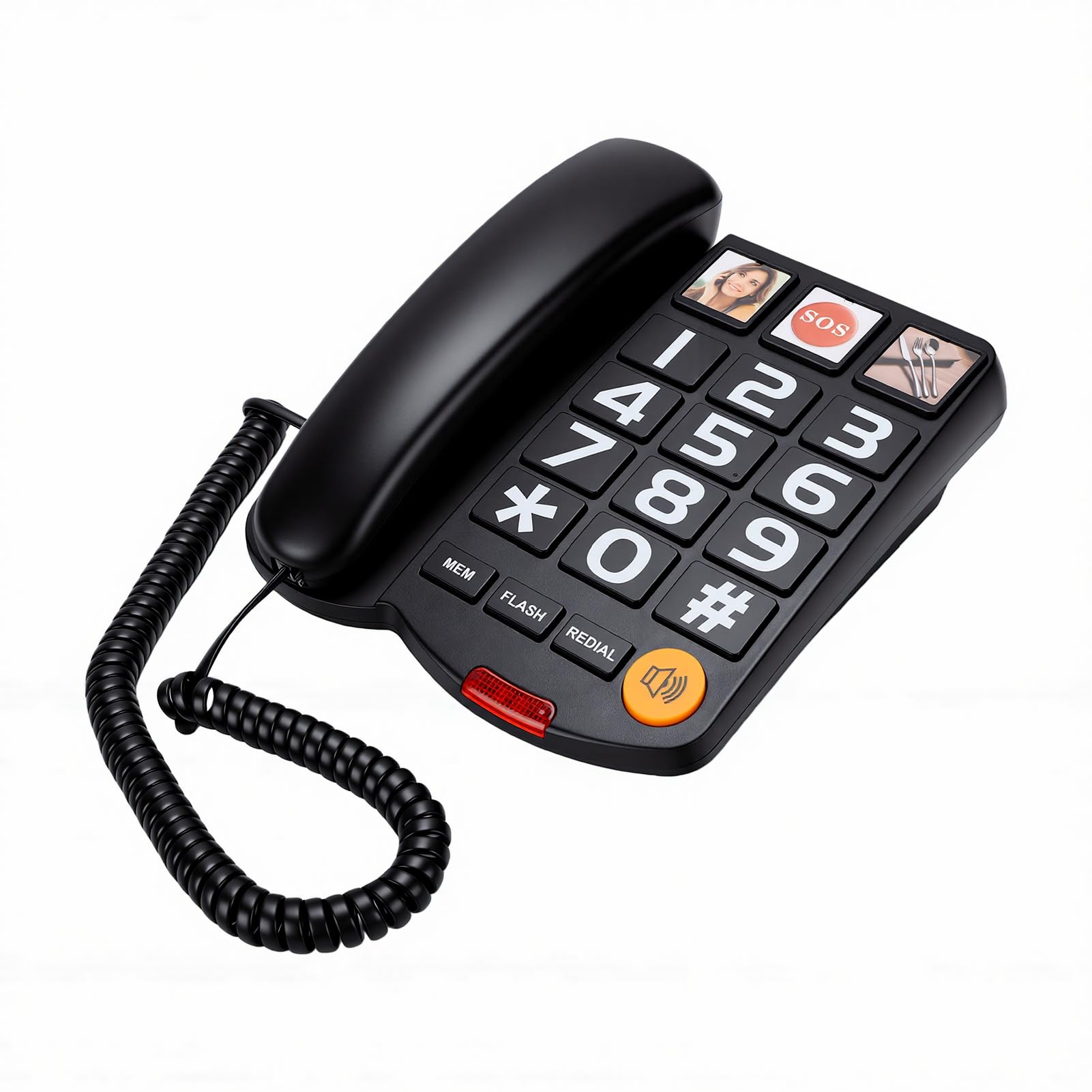 SENECESLI Telefono Fisso con Tasti Grandi per Anziani, Molto Rumoroso 110