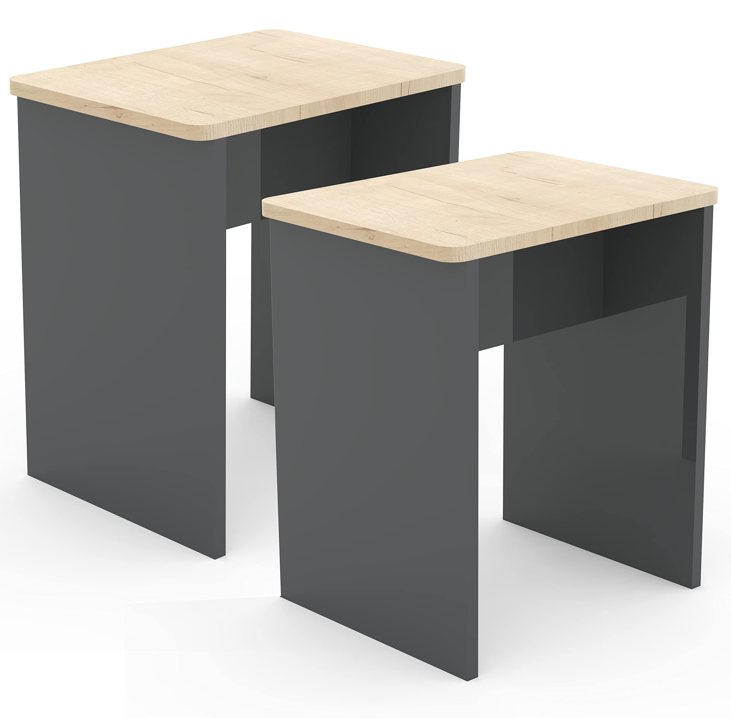 VCM Groupe de bancs d'angle Groupe de sièges de Cuisine Banc Table Tabouret Esal Maxi Groupe de bancs d'angle Groupe de sièges de Cuisine Banc Table Tabouret Esal Maxi Anthracite/Chêne Miel