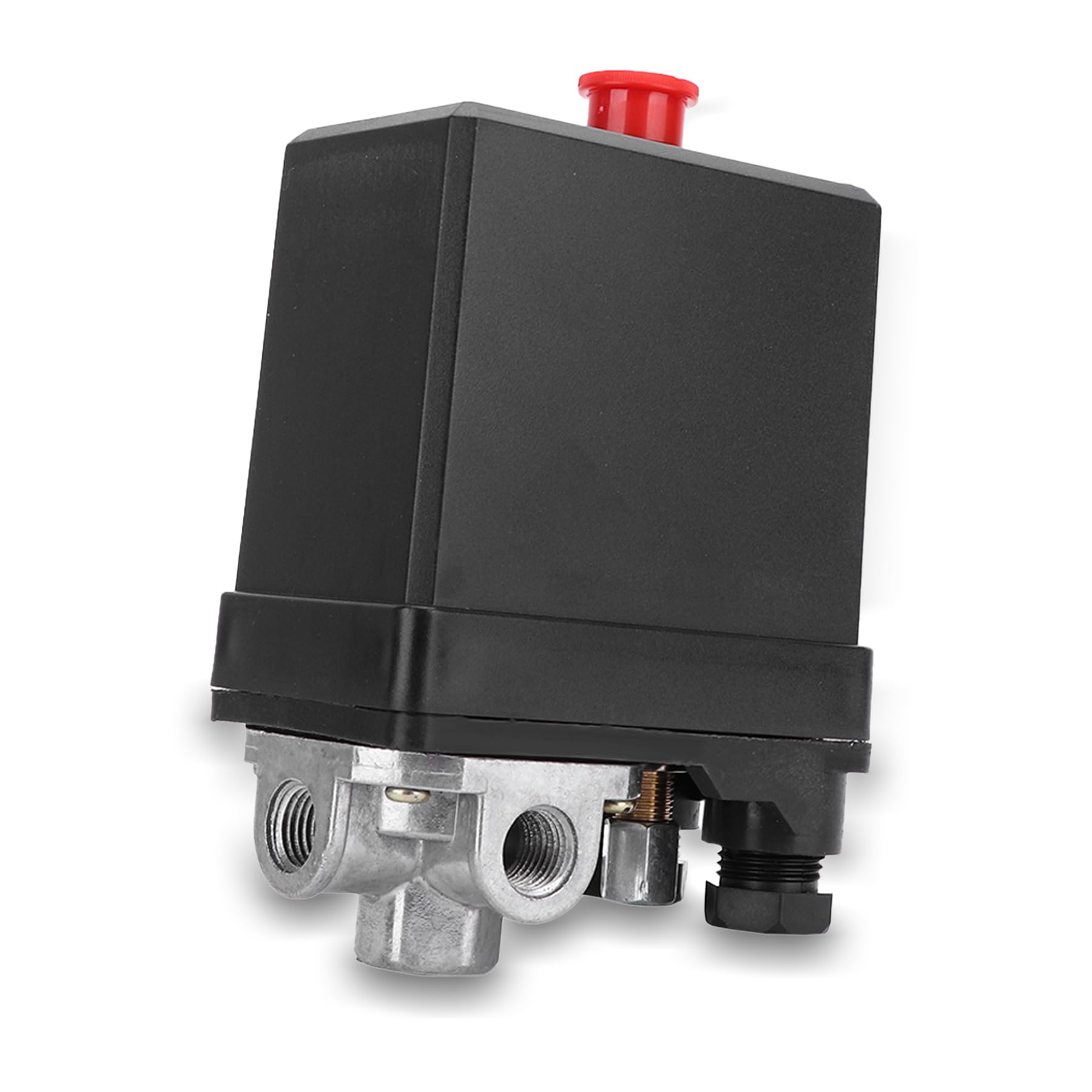 LOCADENCE 380V 20A Air Compressor Pressure Switch, 125PSI 3 Phase 4 Hole Vertical Type Pressure Switch Control Valve, G1/4in Air Compressor Regulating