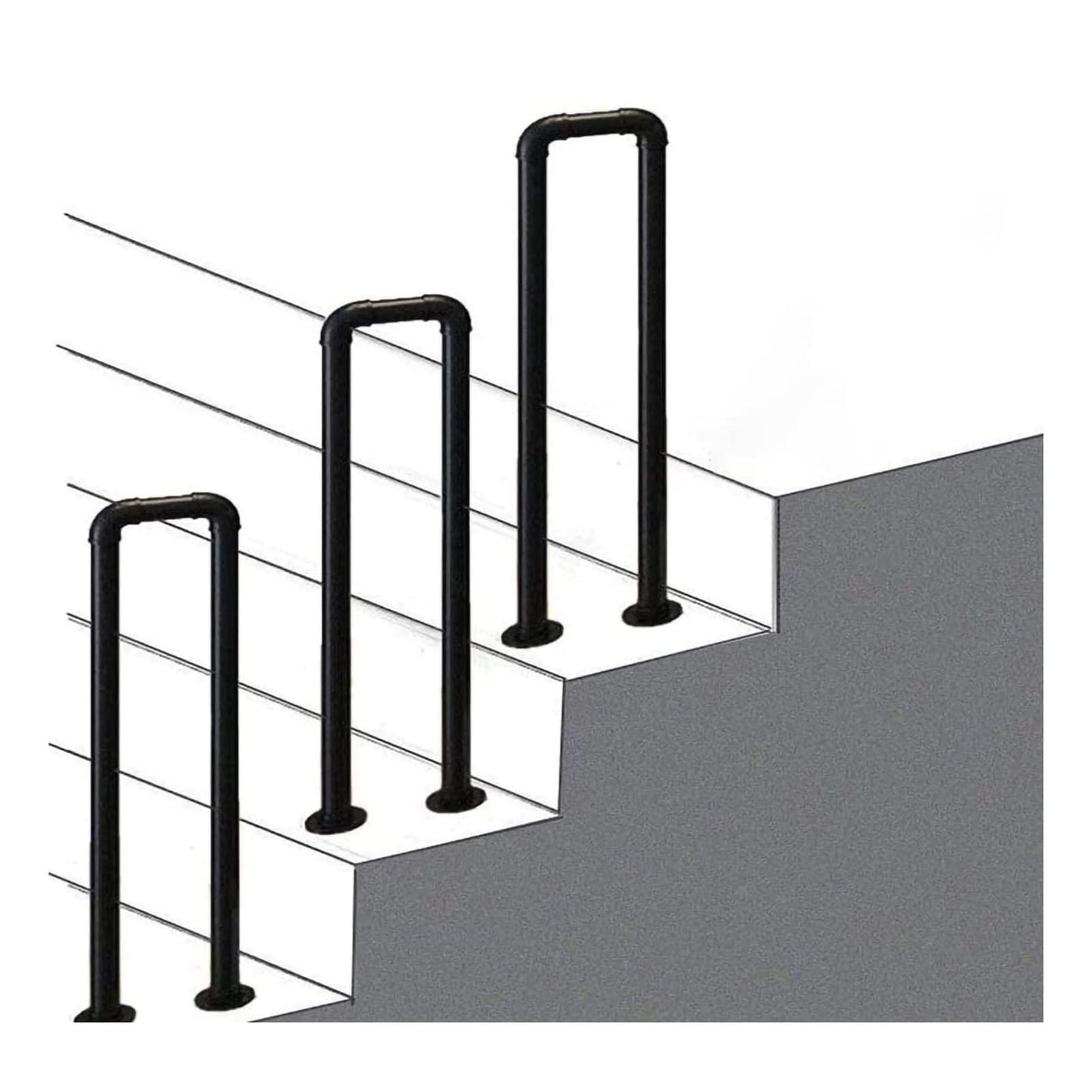 Main Courante de Tuyau Industriel MObyat en Fer en Forme de U Finition Premium Noir
