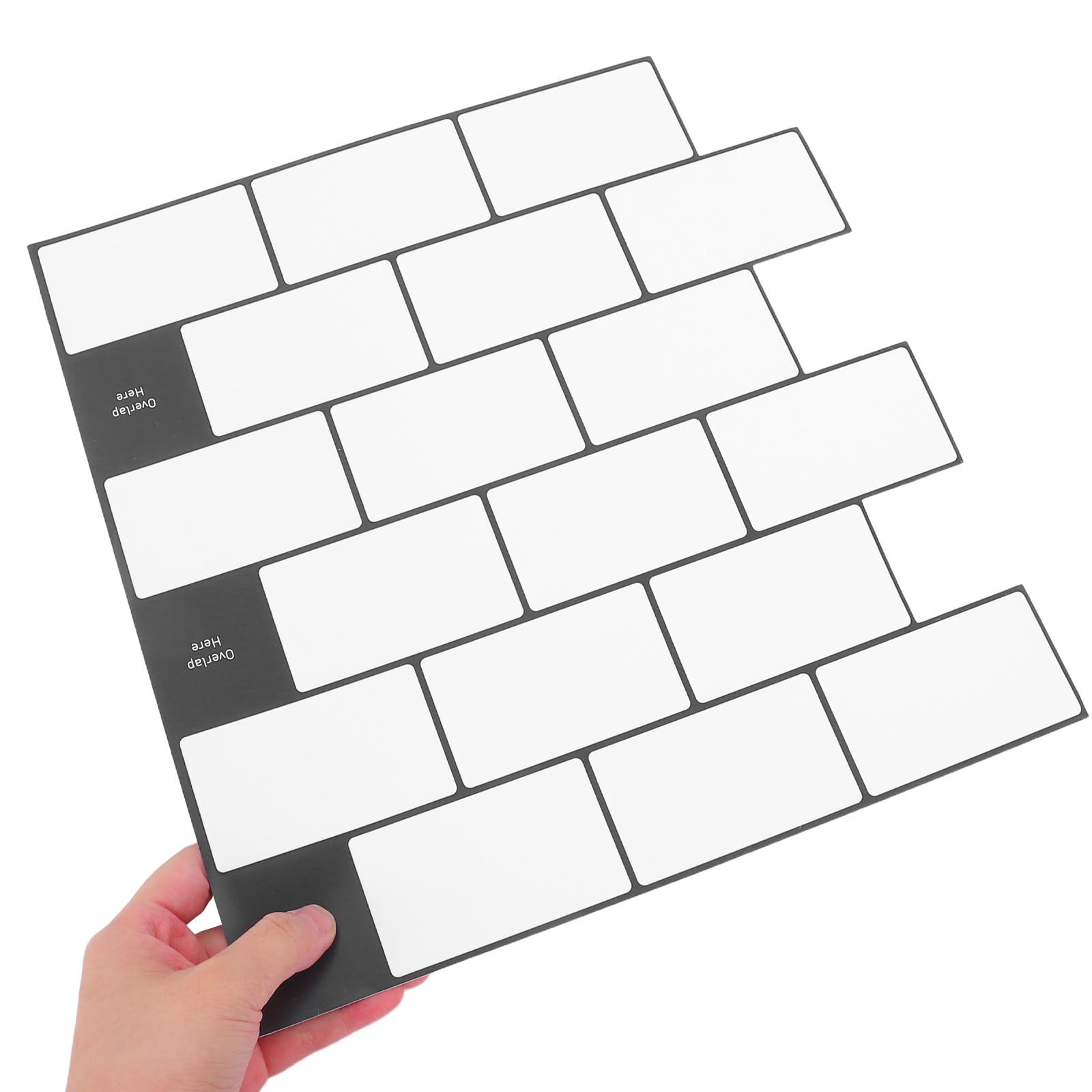 10 Hojas Láminas Autoadhesivas para Azulejos de Cocina y Baño, Color Blanco, Impermeables Prueba de Aceite, Apariencia de Azulejo para Decoración de Pared