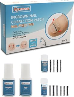 Ingrown Toenail Removal Treatment Kit,Toenail Straightener Ingrown Toenail Relief Curved Nail Repair, for ingrown toenails,Ingrown Toenail Corrector Reusable Ingrown strips home use(10-Pack)