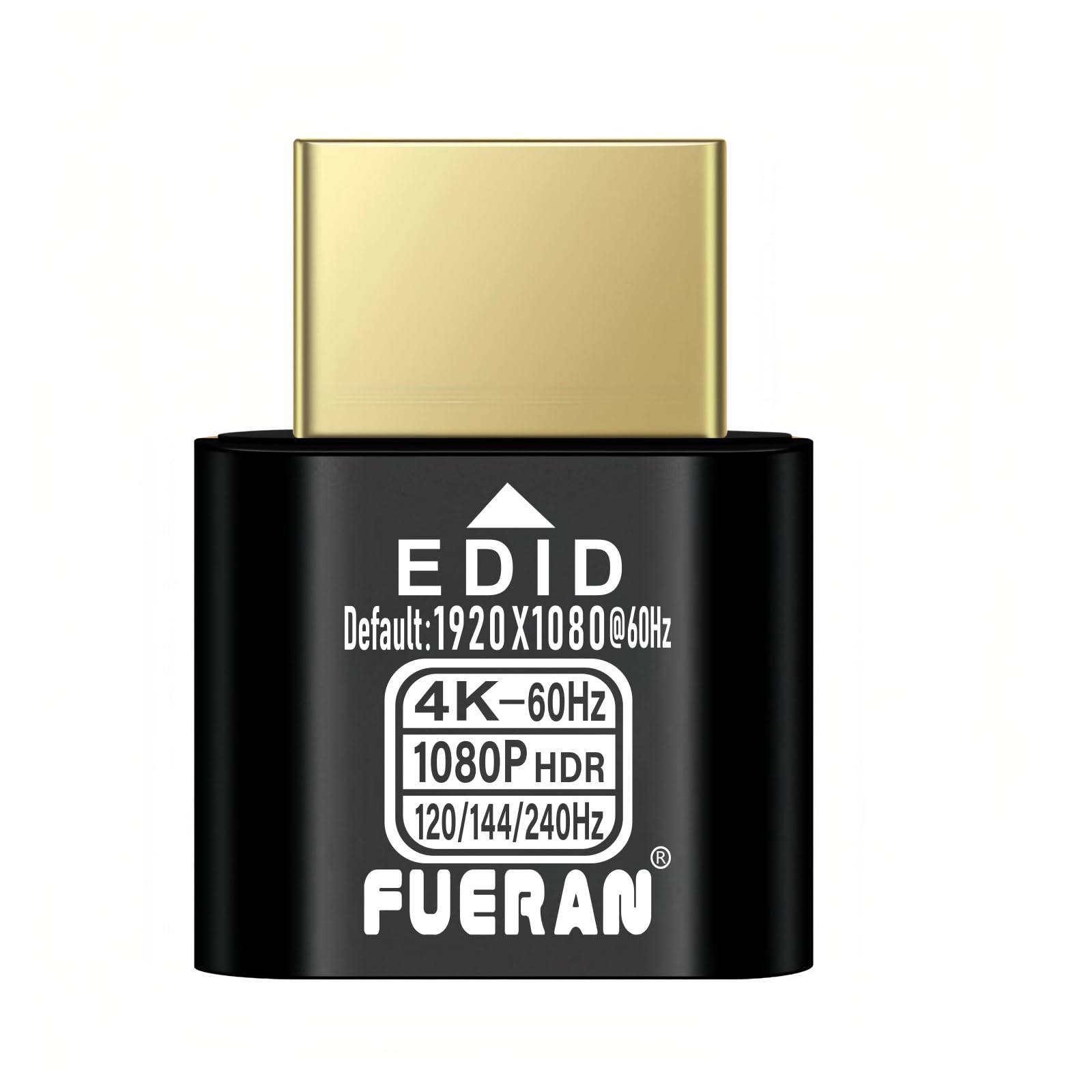 HDMI Dummy Plug 4K HDR,4K@60Hz、1440@144Hz、1080P@240Hz，edid Emulator Virtual Display Adapter,hdmi Headless Adapter,Display Port Dummy hdmi Plug (NEW-4K-HDR(default1920X1080) 1P-)