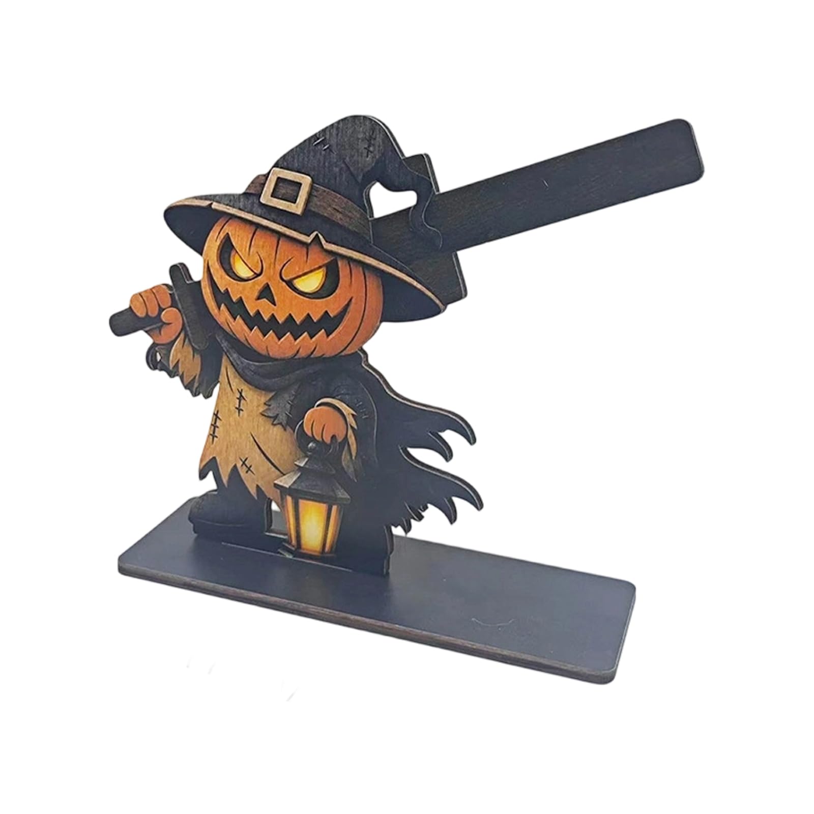 Halloween Tissue Holder Painted Wood Tabletop Organizer for Party Decor, Freestanding Home Display Accent Stand Halloween Tissue Holder Napkin Wood Tabletop Organizer Seasonal Home Decor Party Table