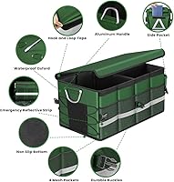 Vista 4 de Organizador de maletero de automóvil, organizador de almacenamiento de automóvil con bolsa impermeable, organizador plegable de múltiples