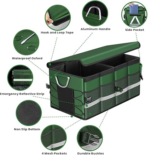 Miniatura 4 de WINHUNT Organizador de maletero de automóvil, organizador de almacenamiento de automóvil con bolsa impermeable, organizador plegable de múltiples