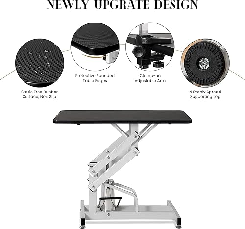 Miniatura 3 de Mesa hidráulica de aseo para perros, mesa de aseo resistente para perros pequeñosmedianos en casa, mesa de aseo para mascotas con brazo y lazo