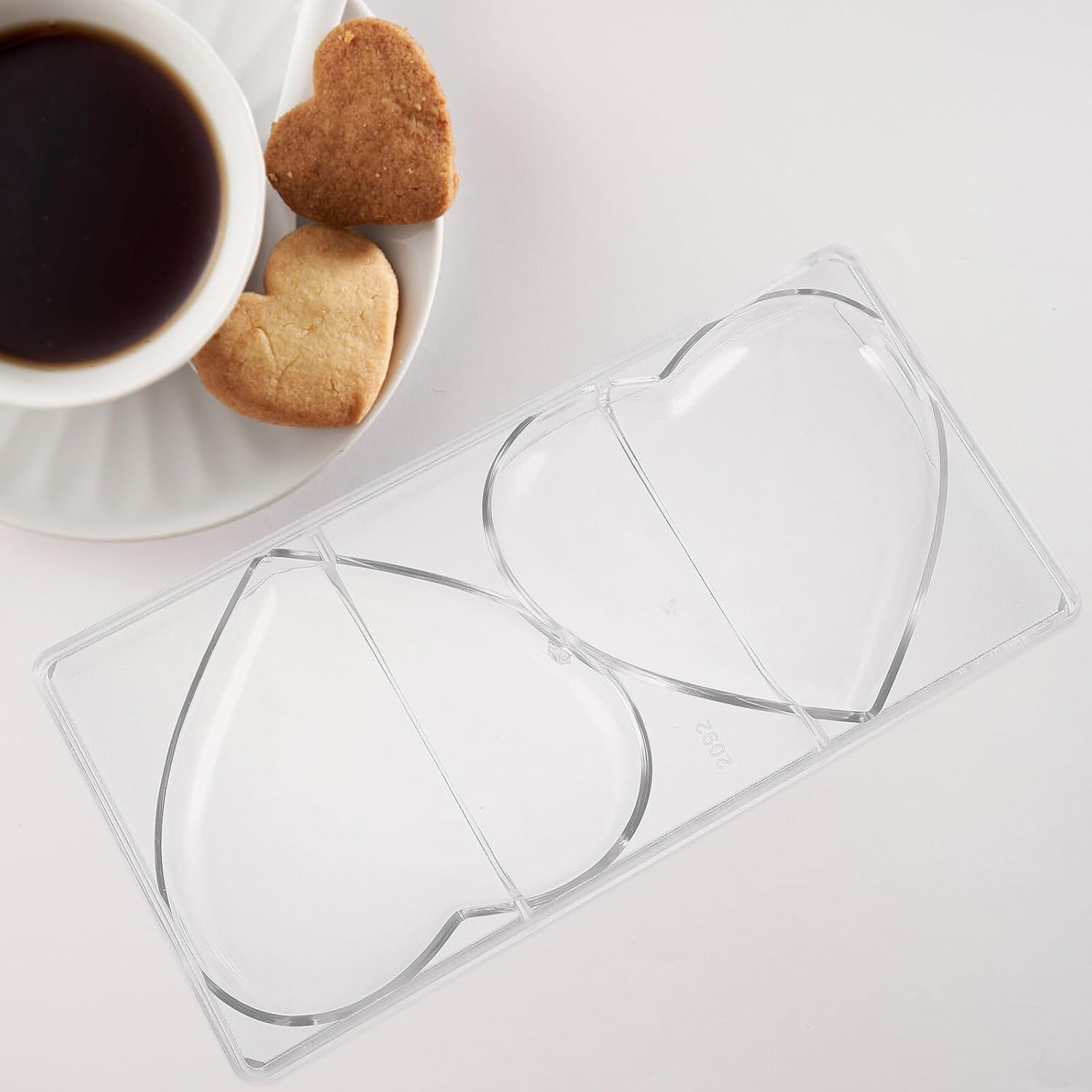 Heart Shape Chocolate Mold Polycarbonate Plastic Single Cavity Creative Candy Mold for Valentine’s Day Baking and Homemade Chocolates