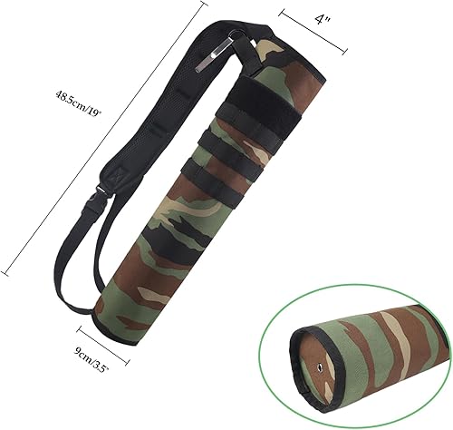 Miniatura 93 de KRATARC Carcaj de flechas traseras ligeras de doble uso, plegable, compacta, con sistema Molle para disparar al blanco Negro - Diámetro 4 pulgadas