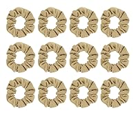 Vista 9 de Coleteros de algodón para el cabello, de un solo jersey, color sólido, ligas elásticas para el cabello para mujer, accesorios (color blanco roto)