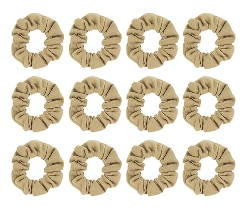 Miniatura 9 de Coleteros de algodón para el cabello, de un solo jersey, color sólido, ligas elásticas para el cabello para mujer, accesorios (color blanco roto)