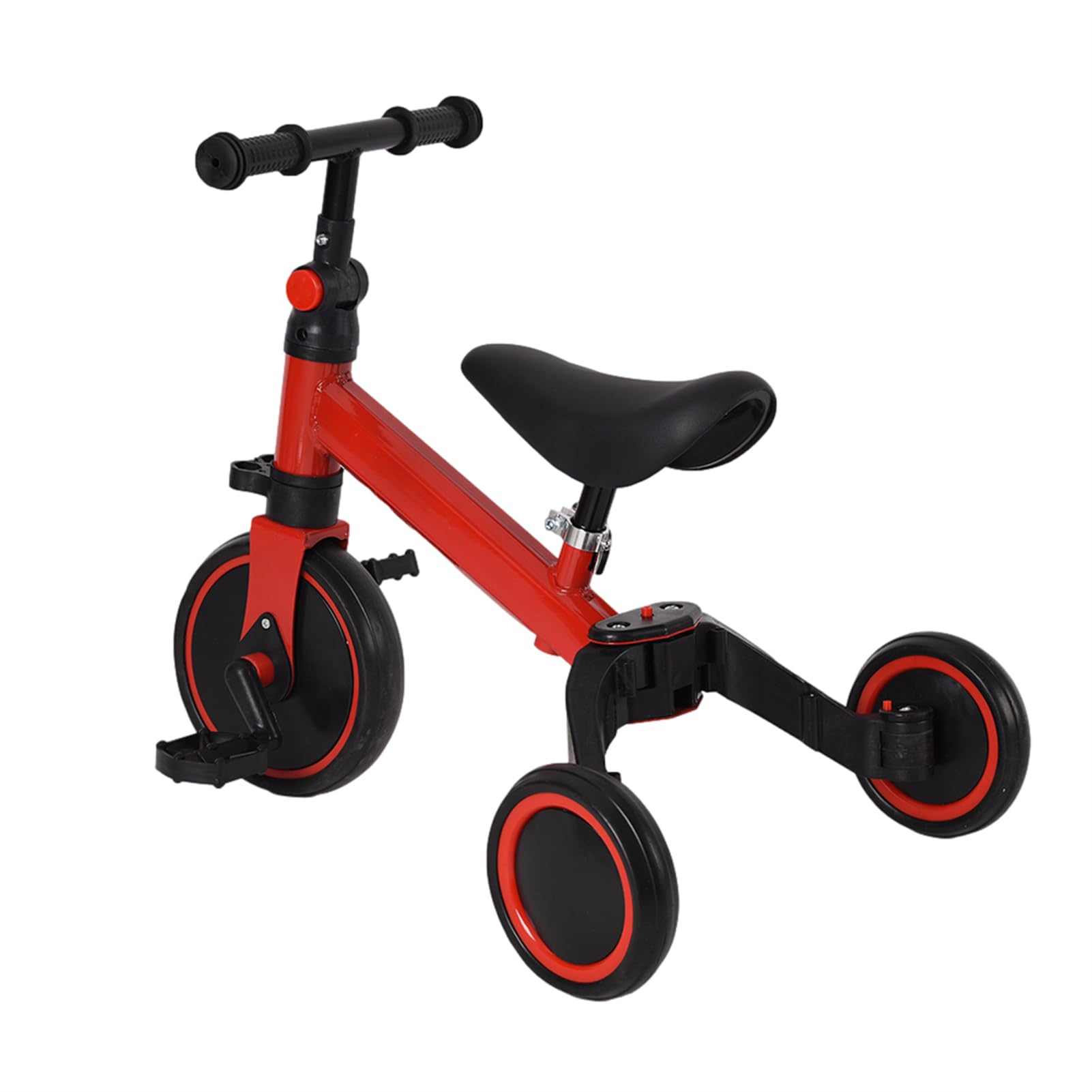 Homewell Triciclo bambino evolutivo, Kinderkraft Velo Triciclo 2 in 1, con funzione Draisienne e Ride, regalo Bebe 1-5 anni senza freni, 04, rosso)