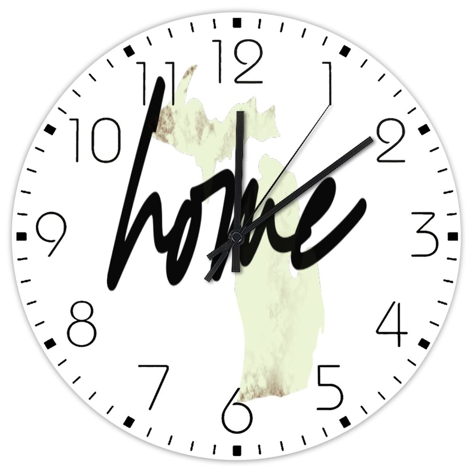 Horloge murale en bois silencieuse Michigan pour supprimer le bruit des aiguilles