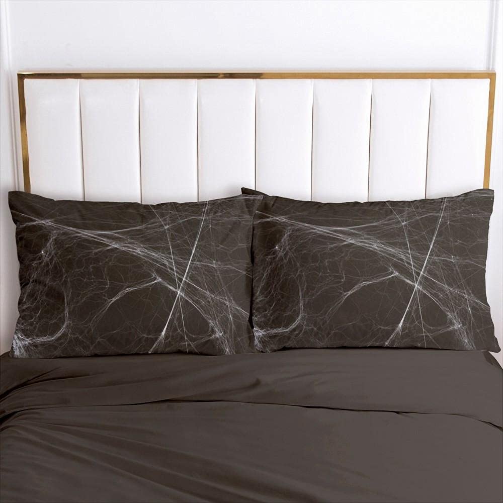 Housse De Couette Toile D'Araignée 240x260 Cm - Microfibre 120GSM - 2 Taies 65x65 Cm