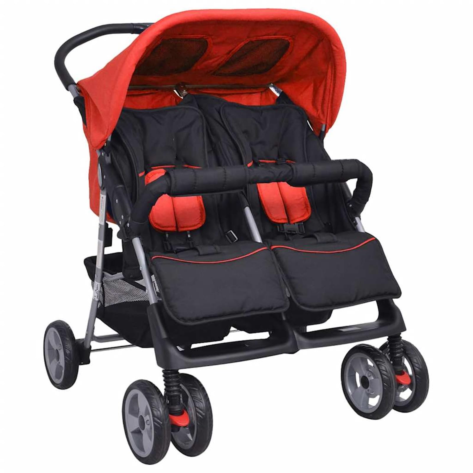 Gecheer Bettlaken 60 x 120 cm, Spannbettlaken für Babys, 60 x 120 cm, Kinderwagen, Stahl, Rot und Schwarz