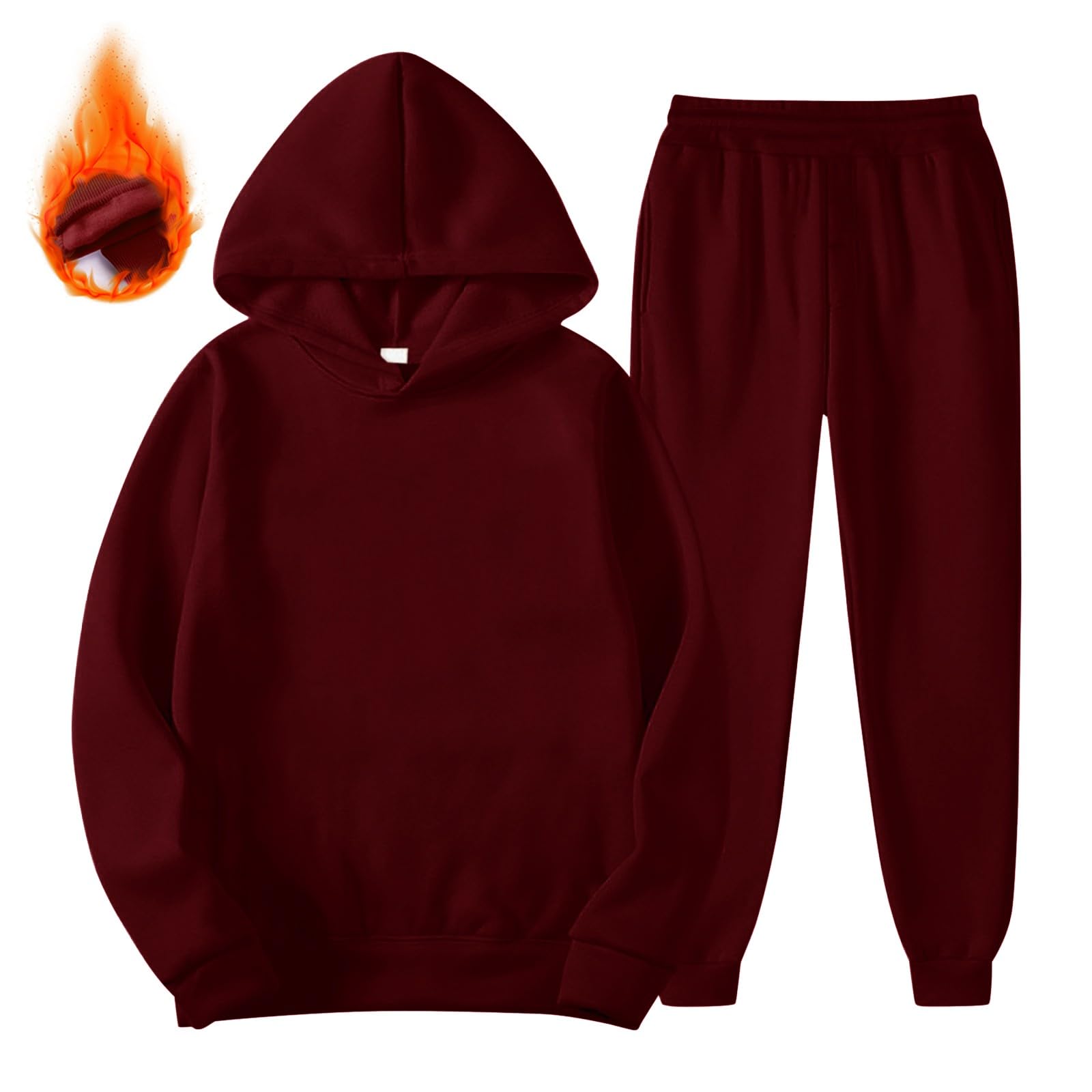 Mjjsk Ensemble de survêtement 2 pièces pour filles - Pull à manches longues - Sweat à capuche - Pantalon de jogging - Pour l'école, le sport