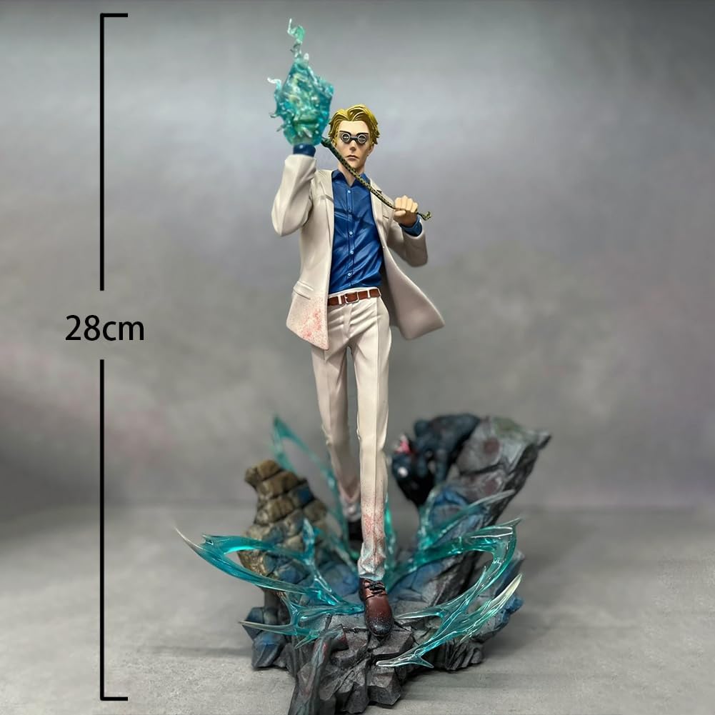 LUNK Nanami Kento Figure,Standing Pose Blue Flame JJK Nanami Kento Figure,Gojos/Geto Suguru Anime Action Figure Cartoon Hero Figura JJK Figurine Ornament 28cm/11in