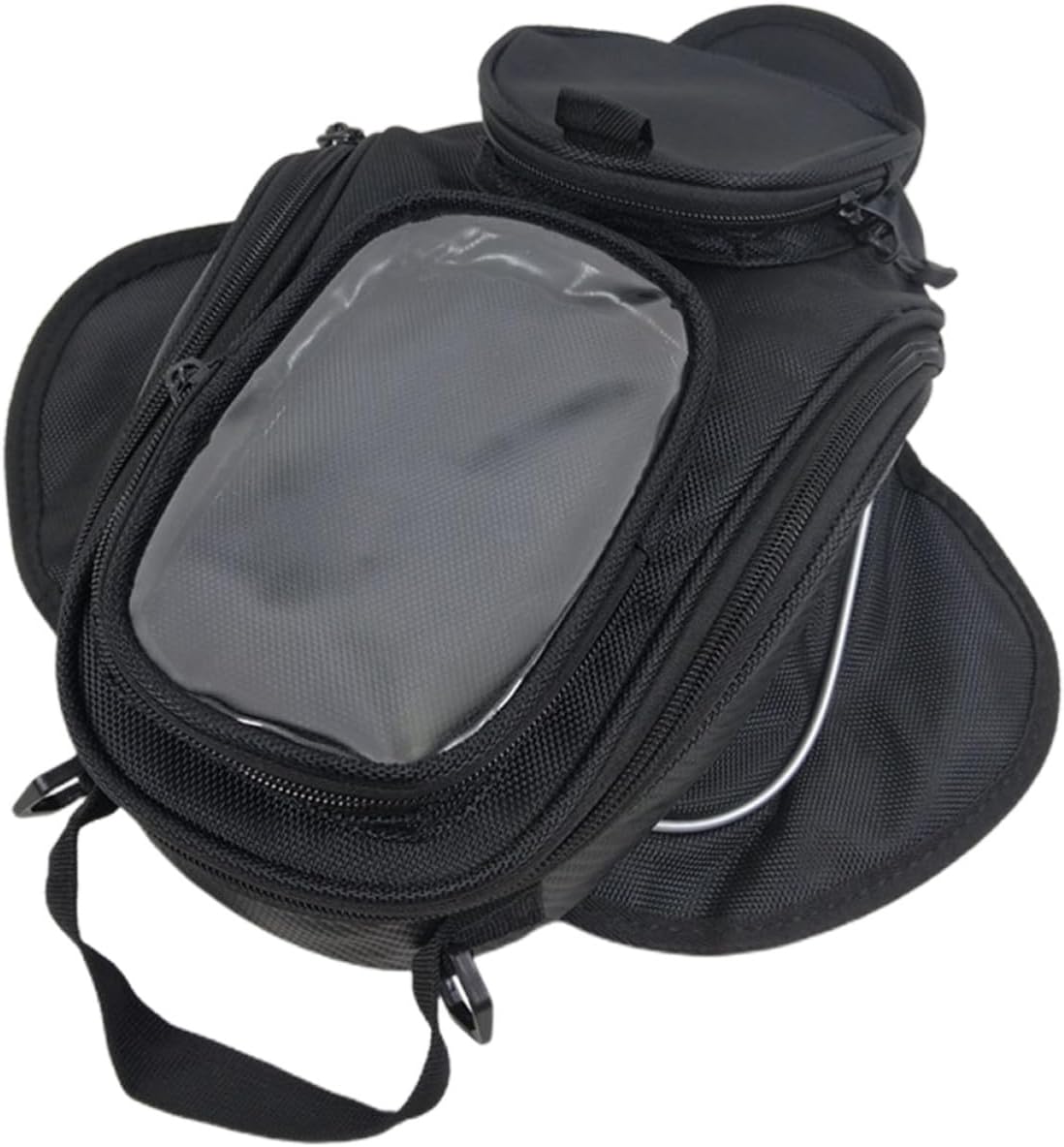 Unomor Magnetic Motorcycle Tank Bag Fuel Tank Carrier with Multiple Compartments for Organized Storage Fits Up to Phone Black Cycling Bag for Long Rides