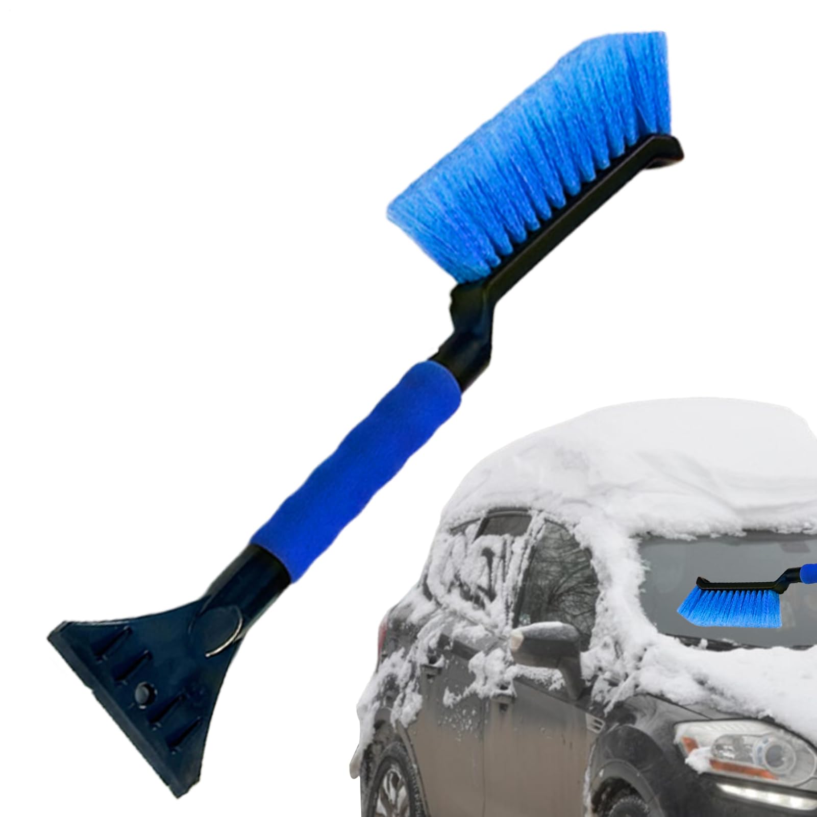 Generico Scapplaggio del Ghiaccio Staccabile per Parabrezza Auto Spazzola Neve Pala Scomparsa Raschietto Ghiaccio Remover Snow Schiuma ergonomica