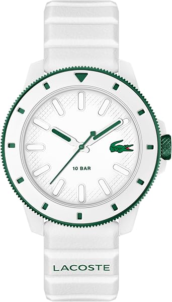 Lacoste.12.12 Scuba Mens 3H Quartz Watch with Silicone Strap - Modern, Classic Watch - Gift for Him, 43mm, white, sports