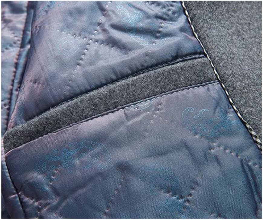 Men Long Coat Wool Trench Single Breasted Slim Fit Peacoat Overcoat Stand Collar Jacket Parka