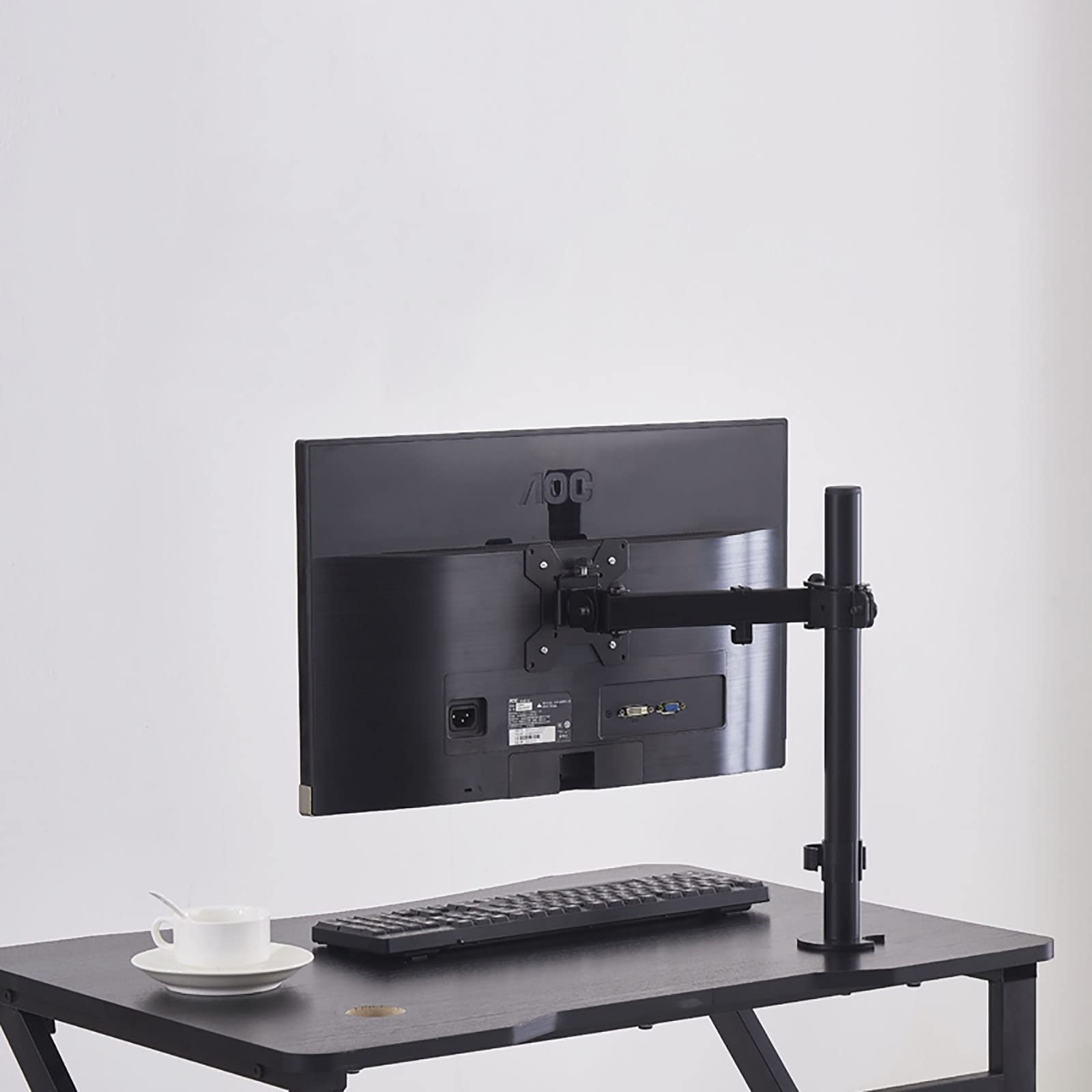 asdchZen Single Monitor Stand,Monitor Desk Mount With Adjustable Height/Tilt/Swivel/Rotation For 13 Inch To 27 Inch Screen,With Grommet Base
