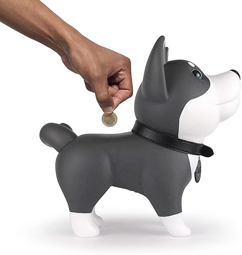 Miniatura 6 de DomeStar Lindo banco para perros husky moneda banco de juguetes para niños alcancía para perros y cachorros para niñas y niños