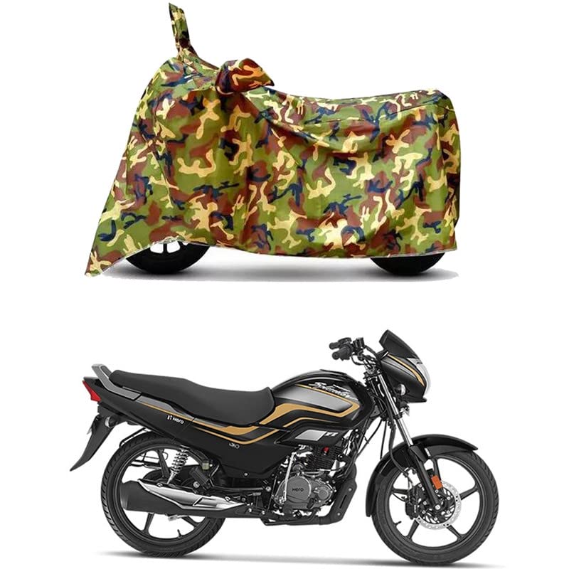 Image of Waterproof 100% PVC Coated Bike Scooty Two Wheeler Body Cover Compatible for Hero Super Splendor Drum /UV-Rays /Heat Protection /Birds Dropping /Scratchproof /Dust Proof /All [6X6 Jungle Print]