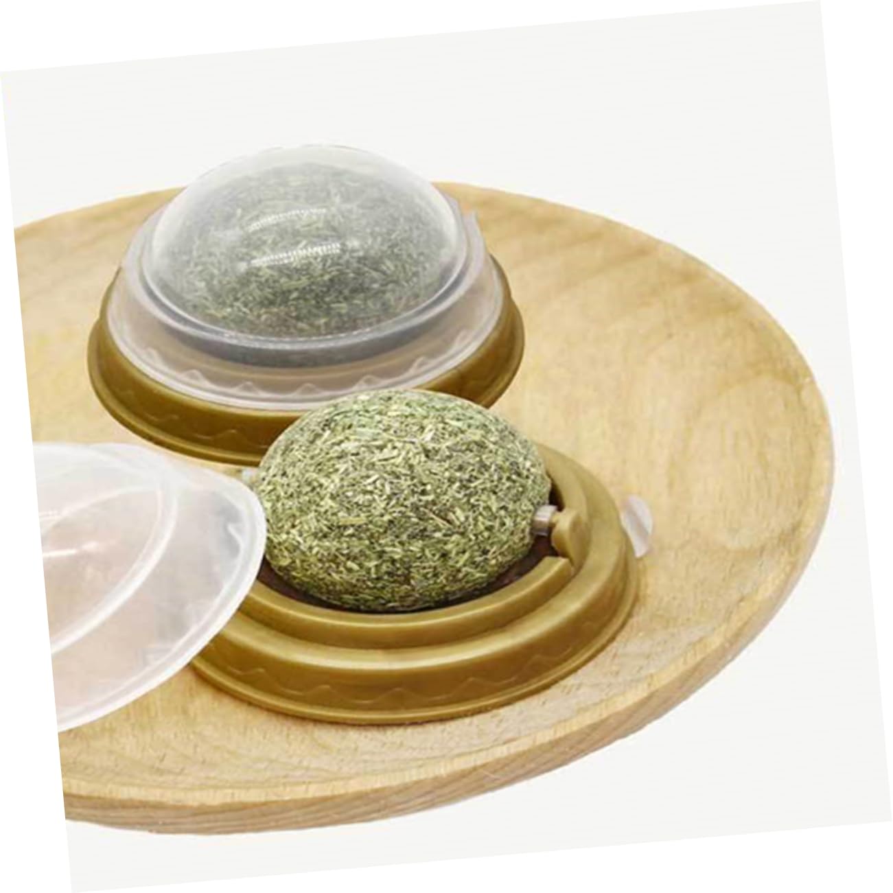 Sosoport 8pièces à Liker pour Catnip Naturel Jouets Muraux Rotatifs Leaf pour Nettoyage Dents Fournitures pour Petits Animaux Vert